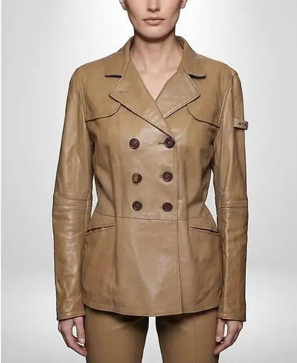 PEUTEREY Glamour Jacket Coat Genuine 100% Leather Exclusive Chic Collection Tg. M - Slim Fit - - Coat