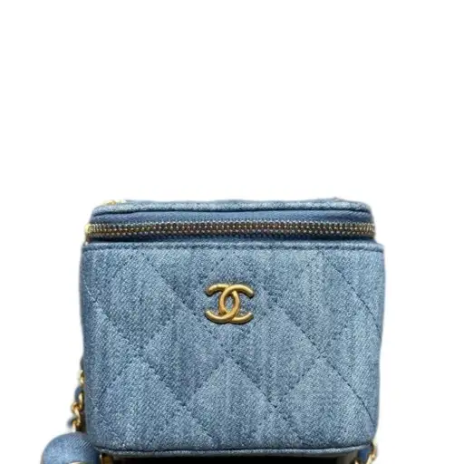 Denim Pearl Crush Vanity Case Mini