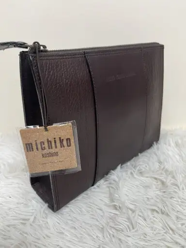 Michiko Koshino In London Brown Leather Clutch Bag