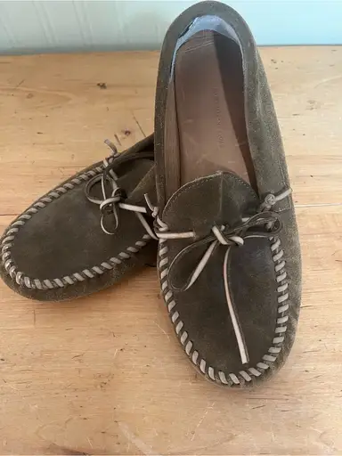 Isabel Marant Olive Green Suede Moccasin Loafers
