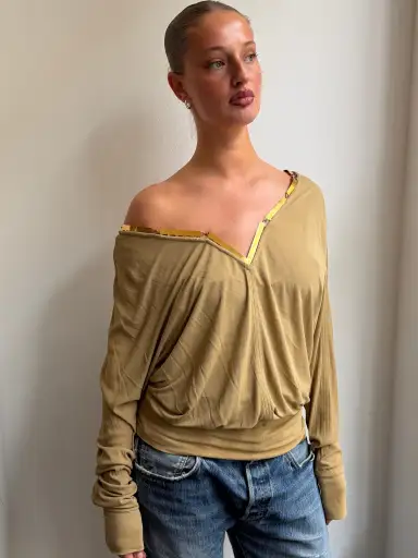 Dolce & Gabbana Gold Neckline Top