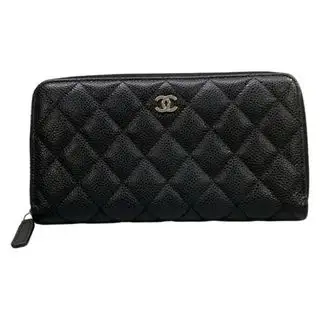 CHANEL(シャネル) 長財布 マトラッセ 黒 シルバー金具/ラウンドファスナー シャネル(CHANEL)のレディースのファッション小物(財布)の商品詳細ページへのリンク