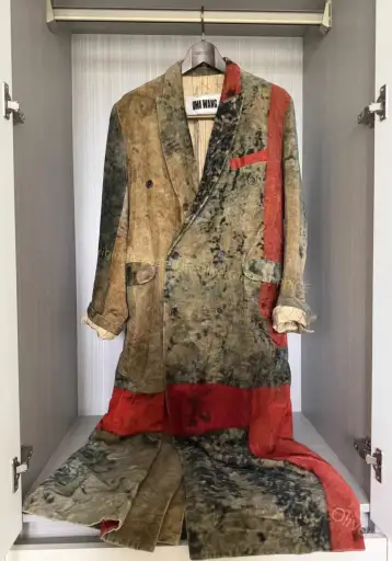 Uma Wang 18AW velour faded‑mural long coat YYYY17/2610