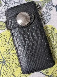 ALZUNI　アルズニ　ダイヤモンド　パイソン　蛇革　バイカーズウォレット　ライダースウォレット　ロングウォレット　長財布　財布