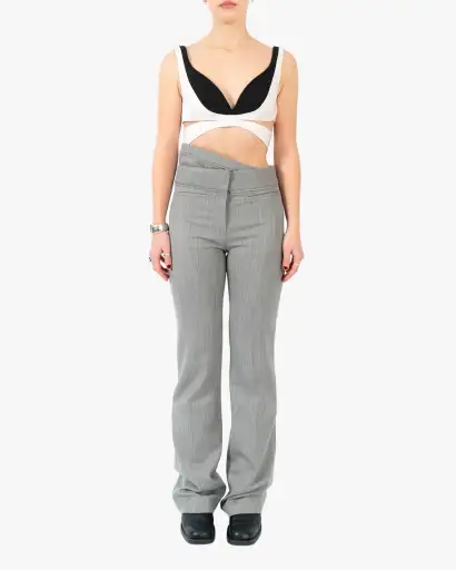 SS20 Contrasting Top in Black & White Taroni Silk