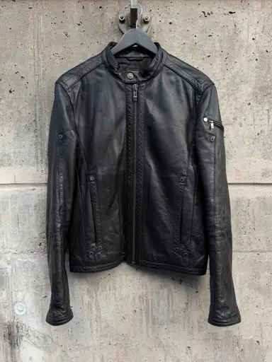 AW/10 Dirk Bikkembergs  Biker Leather Jacket (48)