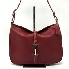 COACH Soft Clip Hobo Leather Bag Red