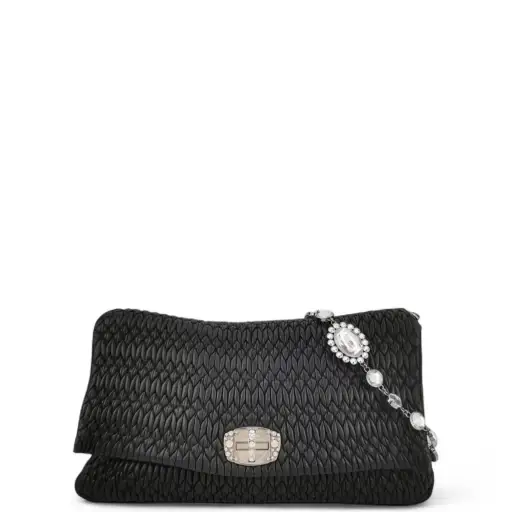 Lambskin Matelasse Crystal Flap Clutch