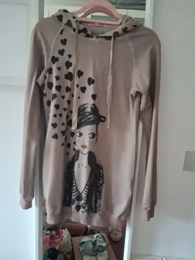 Sudadera Fornarina Beige con Estampado