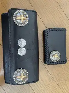ALZUNI 長財布 キーケース セット レザー コンチョ