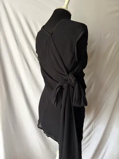 Atsuro Tayama 1990s silk blouse with long scarves