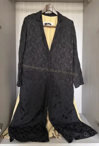 Uma Wang 18FW jacquard spliced coat‑skirt set YYYY17/2610