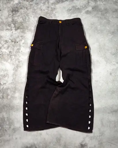 VERONICA LED RECHWE FLARED BUTTONHOLE CARGO PANTS