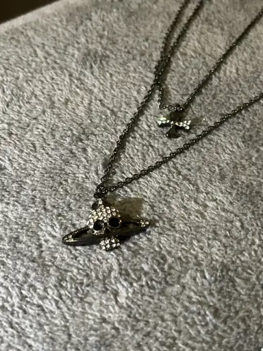 Vivienne Westood Skull & Cross Necklace Black