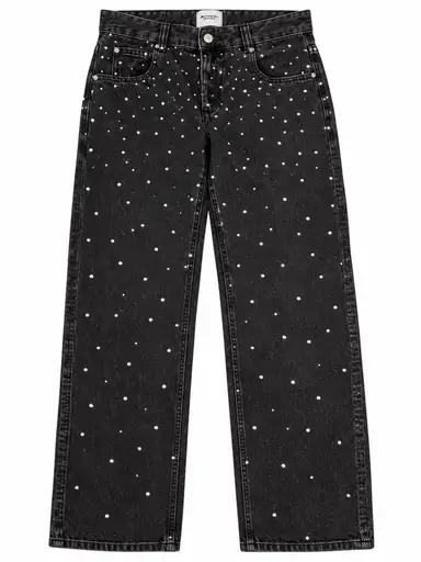 Isabel Marant Brinsa Festive Studded Straight Leg In Black
