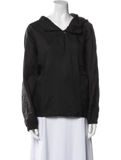 Nylon V-Neck Blouse