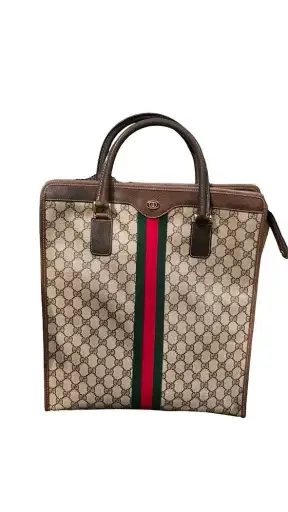 Gucci, 80s Vintage GG Supreme Sherry Line Tote