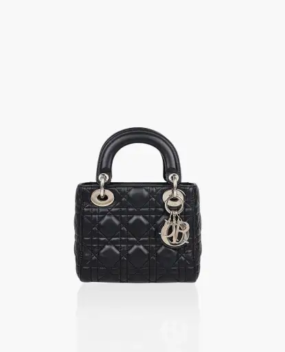 Dior Lady Dior Mini Lambskin Black SHW