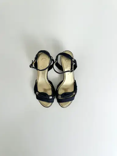 Chanel Denim Kitten Sandals 35
