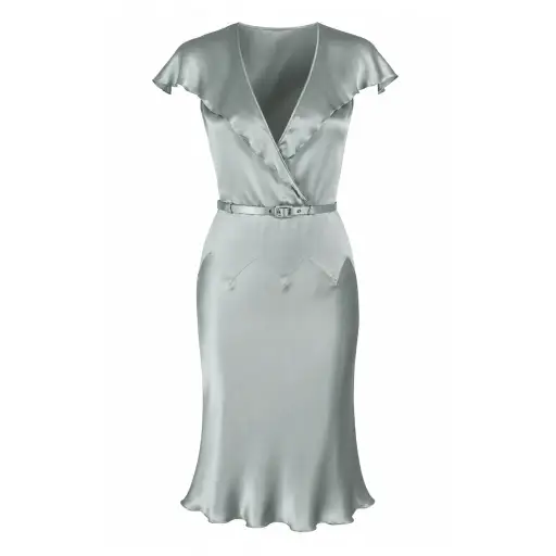 Chloé Spring Summer 1999 Gray Blue Silk Midi Dress