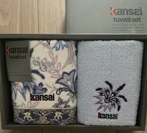 【日本製】KANSAI YAMAMOTO ブランド　山本寛斎ウォッシュタオルセット2枚組　MADE IN JAPAN 箱無