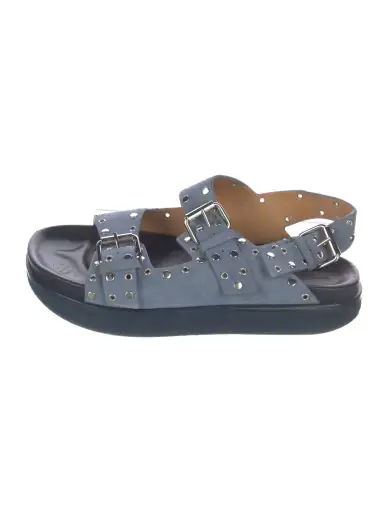 Suede Studded Accents Sandals