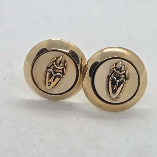 Vintage Swank African Tribal Mask Cufflinks