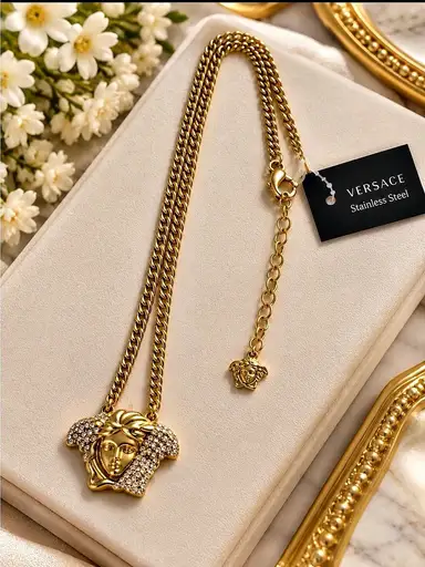 Gold-Tone Medusa Pendant Necklace NWT