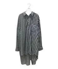 Comme des Garcons Checkered Panel Long Shirt with Neck Belt GP-B003 M Black