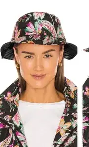 Isabel Marant Haley‎ Bucket Hat Black Floral Reversible