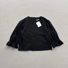 25ss 2025 新品 tao COMME des GARCONS タオ コム デ ギャルソン 綿 ローン 刺繍 ブラウス ブラック 系 サイズ M 定価71,500円 80915 0100