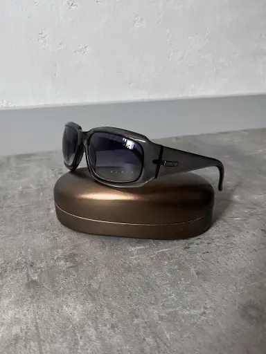 Gucci GG 1402/S Side Logo Sunglasses Grey Green Unisex
