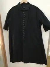 Comme des Garcons Tricot TO-O010 Black Button Design Dress M 38.6 in Long