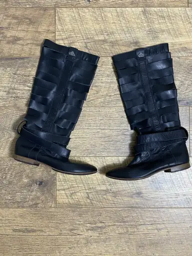 Fornarina Archive Avant Garde Leather Cut-Out Boots Rare
