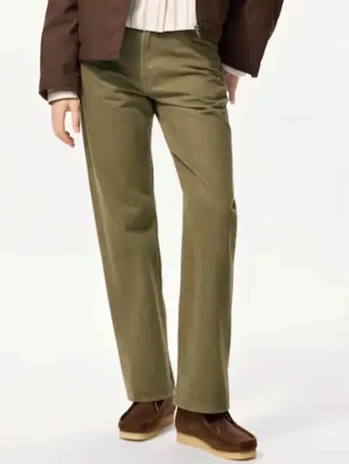 JW Anderson x Uniqlo Jeans Straight Leg 100% Cotton Jeans Green 30 x 31