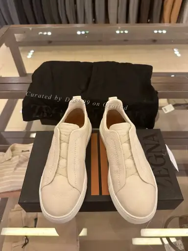 Zegna Men's White Leather Sneakers