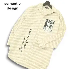 semantic design セマンティック デザイン 通年★ オーバーサイズ カジュアル ストライプ 長袖 シャツ Sz.M メンズ