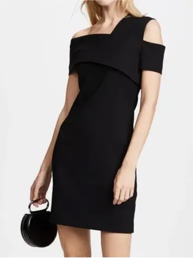 Helmut Lang Asymmetric Scuba Dress Black Size 2