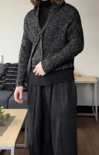 Alpaca Wool Striped Cardigan