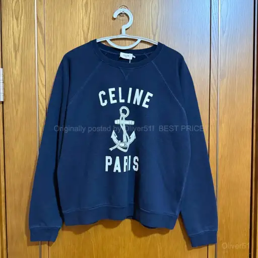 Celine Anchor Slogan Logo Sweatshirt Size L BFAJNOP519