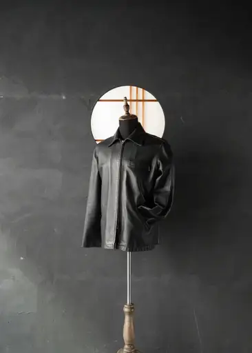 90-00’s A.P.C. zip up cow leather jacket