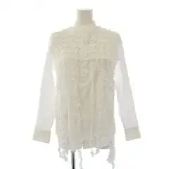 タオ コムデギャルソン TAO COMME des GARCONS AD2021/1 シャツ ブラウス 長袖 フリル S 白 TI-B001 /BM