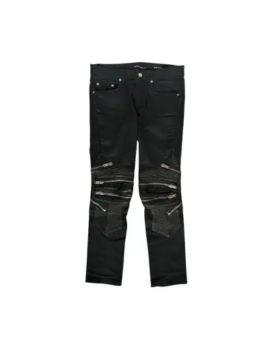 FW14 D04 Leather Moto Biker Denim