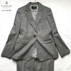 極美品 ランバンコレクション カシミヤ混 セットアップ グレー 40/38