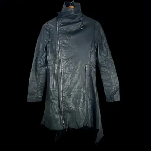 Yasuyuki Ishii 90’s Asymmetric Double Leather Coat