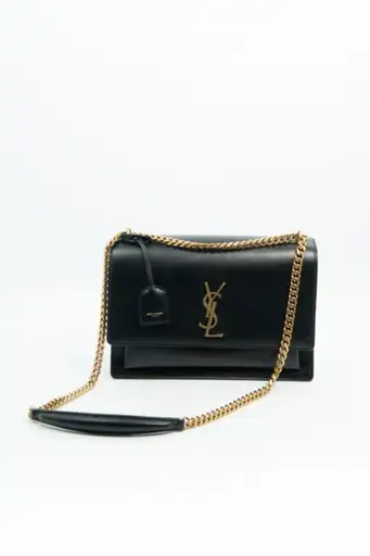 Saint Laurent „Sunset Large“ Handtasche in Schwarz und Gold