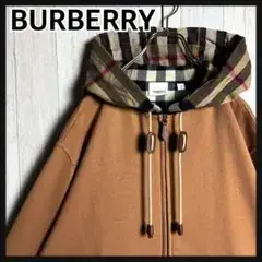 4421【希少人気デザイン・美品】バーバリー ノバチェック 切替 ジップパーカー