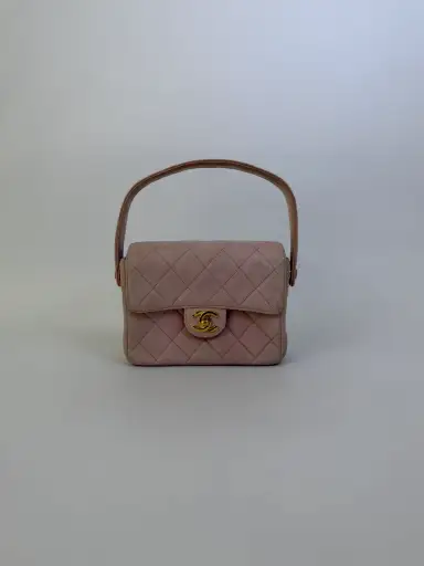 Chanel Vintage Pink Suede Handbag