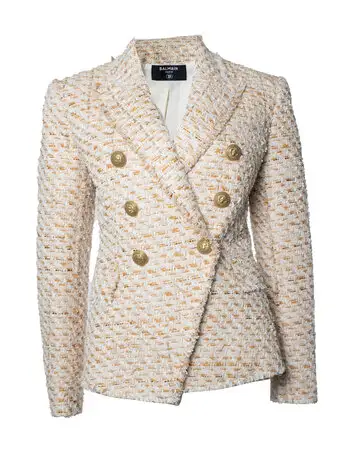 Balmain, double breasted tweed blazer