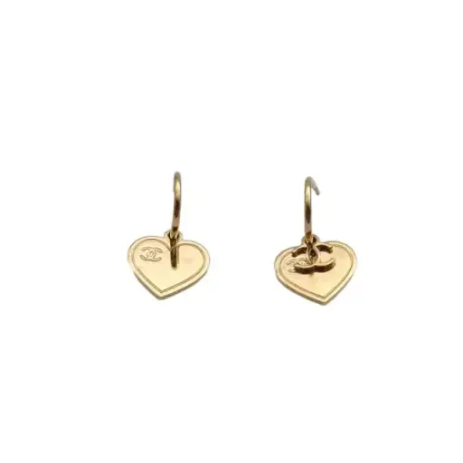 CHANEL Heart Earrings Alloy